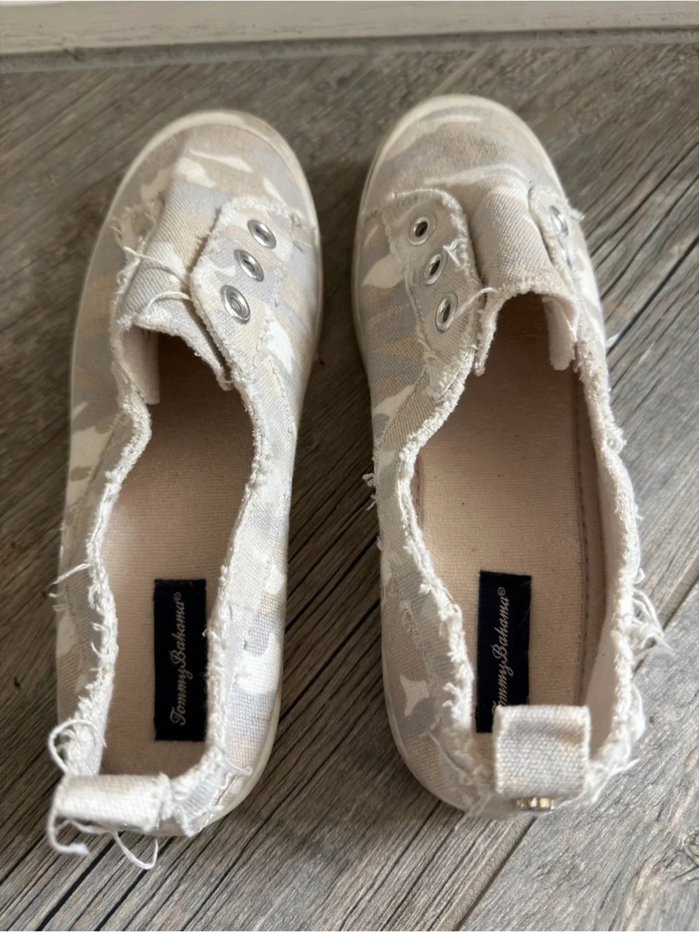 Tommy Bahama Gigi Natural Camo Slip-On Canvas Sneakers